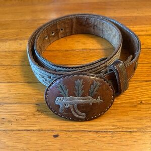 leather embroidered belt, very sturdy 36 " (belt and buckle total is 42"